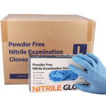5743-01 Medisca Safe-Sense PF Nitrile Exam Gloves Medium Box of 100 (KG-1101)