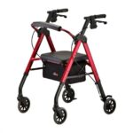 4289RD Nova Star HD 4-Wheel Walker Heavy Duty (450 Lbs weight capacity) RED