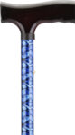 3023 Nova Straight Wood Derby Handle Adjustable Folding Cane Blue Waves