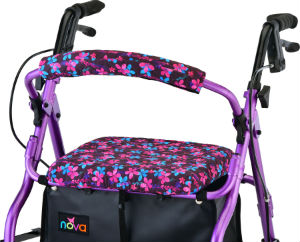 4007GF Nova Seat and Back Cover for Rolling Walker- GARDEN FLOWERS