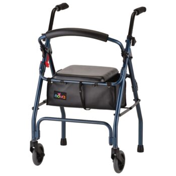 4201BL Nova Cruiser 2 Front Wheel Walker with Seat, Blue