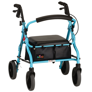 4218DB Nova Zoom-Wheel Walker. 18" High Seat 8" Wheels DIAMOND BLUE