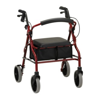 4220RD Nova 20" Zoom 4-Wheel Walker (20" High Seat,8" Wheels) Red