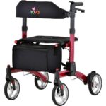 4329RD Nova Monarch Open & Fly Rollator Red (300 Lbs Weight Capacity)