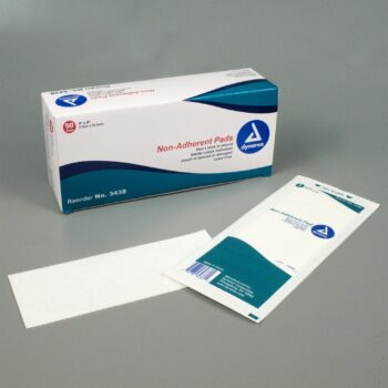 3438 Dynarex Non-Adherent Pads 3"x8" Box of 50 Sterile