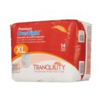 2117 Tranquility Premium OverNight Disposable Heavy Absorbency Underwear X-Large (48"-66") Case of 56, 4 Bags of 14