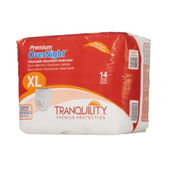 2117 Tranquility Premium OverNight Disposable Heavy Absorbency Underwear X-Large (48"-66") Case of 56, 4 Bags of 14