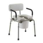 8901W Nova Drop-Arm Commode with Padded Seat and Back, Padded Arms 300 Lbs Weight Capacity