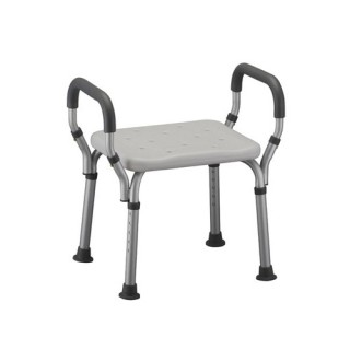 9016 Nova Shower Chair with Padded Arms NO Back (300 Lbs Weight Capacity)