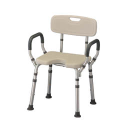 9037 Nova Shower Chair with Back and Arms, Hygienic Cut-out (300 Lbs Weight Capacity)