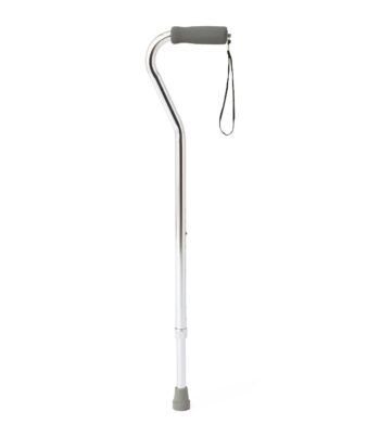 MDS86420CHRW Medline Chrome Offset Handle Adjustable Cane (300 Lbs Weight Capacity)