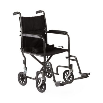 MDS808200B Medline Steel Transport Wheelchair 19"x16"