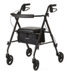 MDS86825SLBLK Medline Superlight Rollator, Black, Weighs only 12.6 pounds, Weight Capacity 250 Lbs