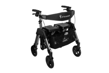 4360-BW Stander EZ Fold-N-Go Rollator Heavy Duty Black Walnut (500 Lbs Weight Capacity)