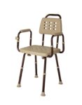 MDS89745ELMB Medline Elements Shower Chair with Back and Arms - Microban (350 Lbs Weight Capacity)