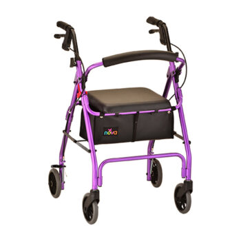 4202CPL Nova GetGo Classic 4-Wheel Walker with Seat (300 Lbs Weight Capacity) PURPLE