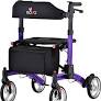 4329PL Nova Monarch Open & Fly Rollator Purple (300 Lbs Weight Capacity)