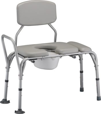 9073 Nova Padded Transfer Bench with Commode (300 Lbs Weight Capacity)